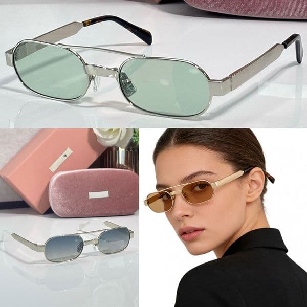 Eyewear Collection sunglasses luxury designer womens pilot sunglasses SMUB52 26ss new mens metal glasses graduated lenses front features geometric double bridge
