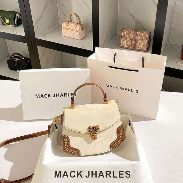 Dropshipping New Chinese Style Retro Women's Handbag 2024 High-end Color-blocking Saddle Bag Wholesale dh4445035JY