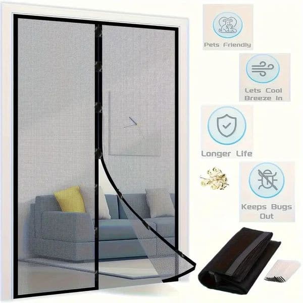 2026 New Mosquito Net For Door Window Insect Screen Curtain With Antibug Mesh Reusable Home Garden Outdoor Protection Sheer Curtains 260324