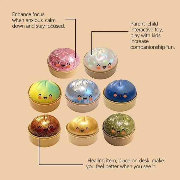 Stretchy Desk Toys Colorf Realistic nt Steamed Bun Squeezable Toy Reusable Low Rebound Decpression Toys He Decor Gift Z260324 J260530