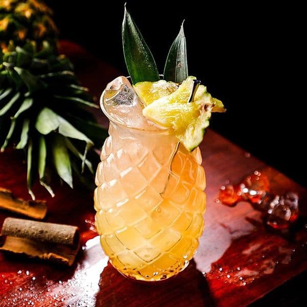 480Ml Pineapple Shaped Cocktail Glasses Creative Drinking Cup Transparent Water Glass Red Wine For Home Bar Party 260324BJ