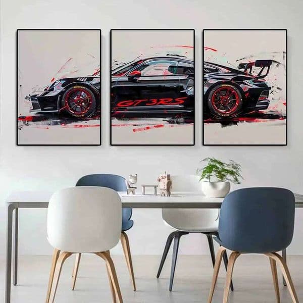 Fashionable Popular Super Sports Car GT3 RS Graffiti Wall Art, HD Canvas Print Poster, Home, Living Room, Room Decoration 26H0324
