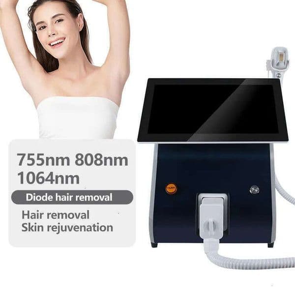 Triple Wavelengths Diode Laser Hair Removal 755 808 1064 Laser Permanent Whole Body Hair Removal Ice Titanium Depilation Skin Rejuvenation Machine