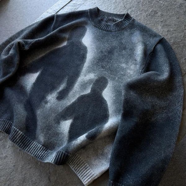 style loose round neck pullover knit sweater Gothic retro street fashion hip-hop autumn and winter casual top Y2K clothing 260321