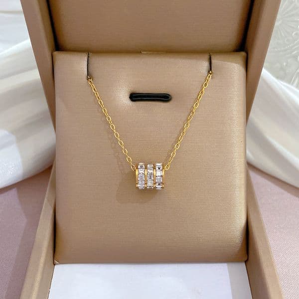 Full Titanium Steel Minimalist Slim Waist Necklace Real Gold Plated INS Clavicle Chain For Women
