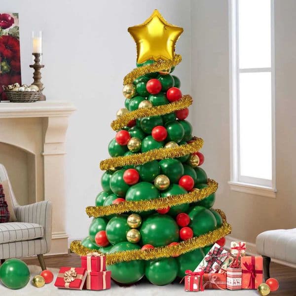 Christmas tree shaped latex balloon set star shaped aluminum film balloons Christmas party home party decoration balloons S25128