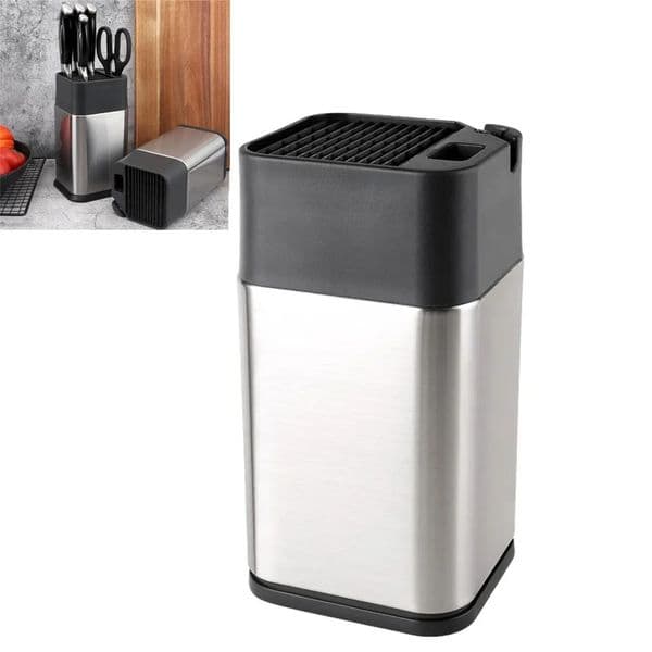 Knife Block Holder Detachable Knife Storage Space Saving with Knife Sharpener Reusable Drain Knife Holder Household Kitchenware 260324