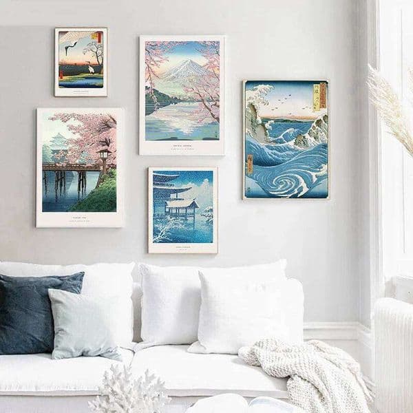 Hokusai Ohara Koson Japanese Abstract Canvas Painting Wave Wall Art Scandinavian Poster Living Room Home Decoration 26Y0325
