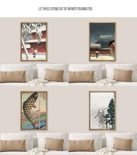 Building Landscape Paintings Kawase Hasui Ukiyo-e Canvas Poster Home Decor Japanese Vintage Wall Art Prints Classical 26Y0325