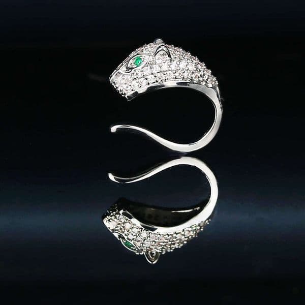Oudina Luxury Snake-Shaped Earrings With Micro-Inlaid Zircon, Popular Design, High-End Versatile Non-Pierced Ear Clips For Women, Wholesale