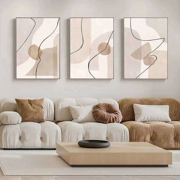 Abstract Geometry Bohemian Beige Line Wall Art Canvas Painting Modern Posters and Prints Living Room Interior Decoration Mura 26Y0325
