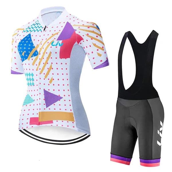 LIV womens cycling sports cedar suit summer cycling top cycling pants sponge cushion cycling bib quick drying cycling jersey 260324