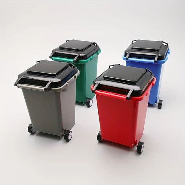 1pc Portable Mini Office Desk Trash Bin Pen Holder Supplies Storage 260325