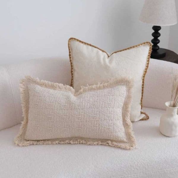 30X50/45X45/50X50CM Khaki Simple Throw Cover Grid Tassel Stamping Waist Cushion Cover Decor Home Decorative case L2605243PDF