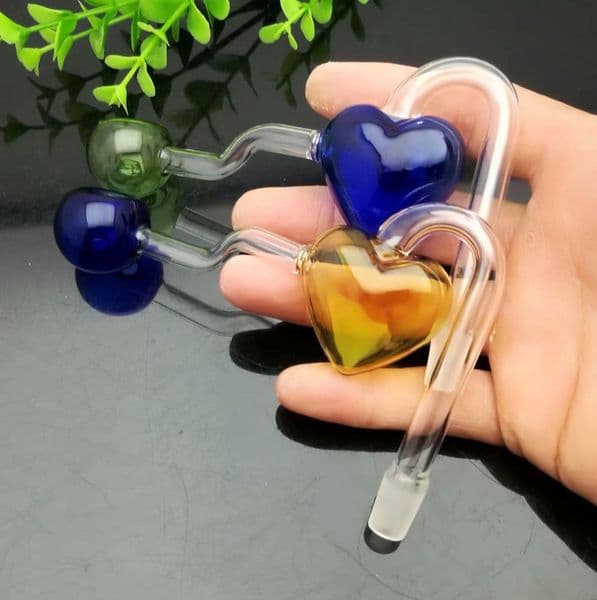 Glass Pipes Smoking Manufacture Hand-blown hookah Colored Peach Heart Glass Pot new