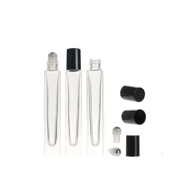 Wholesale 10Ml Empty Pen Square Clear Glass Roll On Bottle With Gold Cap Stainless Steel Roller Ball For Essential Oil Perfume B2
