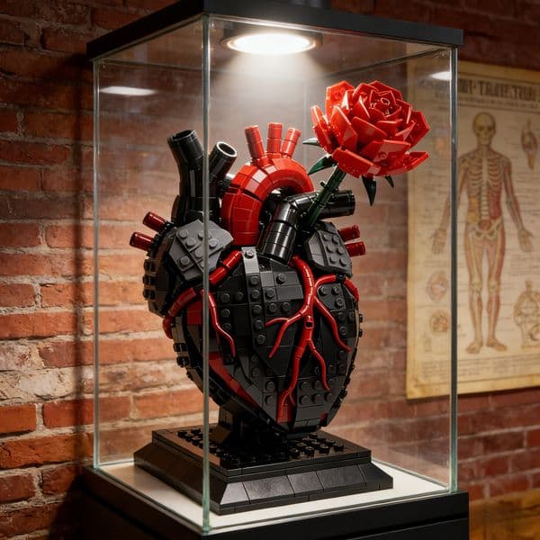 Heart Rose Building Blocks Punk Anatomical Heart Model Ornament