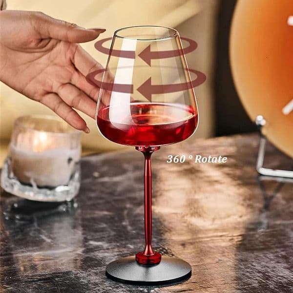 Creative Rotating Glass Wine Glasses Durable Whiskey y Cocktails Juice Stress Relief Crystal Goblet for Party Home Bar 260325BJ
