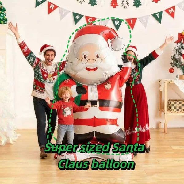 Creative Oversized Cute Santa Claus Aluminum Foil Balloons Standing Santa Claus Party Holiday Christmas Decoration Balloons New S25128