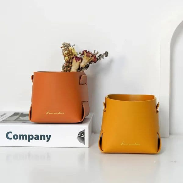 Storage Box Creative PU Leather Desktop Decorate Jewelry Keys Display Tray Makeup Organizer Container Books Plants Holder Nordic 260325