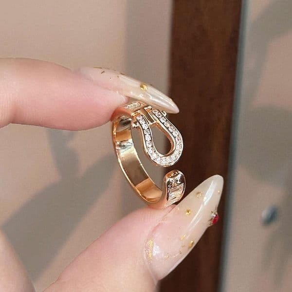 Ring Designer Luxury Rings Classic Couple Copper Zirconia Women's Adjustable Fashion Gold Metal Crystal Ring