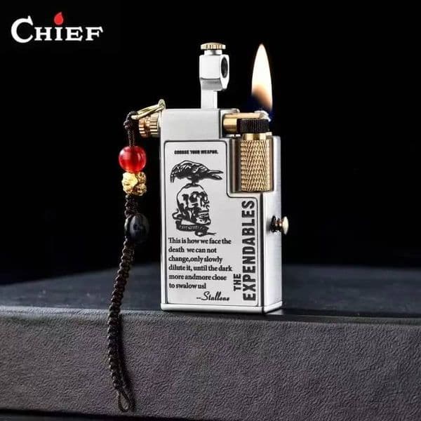 CHIEF Rare Fluid Vintage Sailor With Visible Fuel Tank Pocket Lighter For Smokers - EDC Accessories Briquet