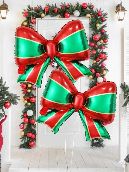 2pcs Christmas bow balloons Christmas wedding birthday party supplies bow theme party event decoration holiday celebration S25128