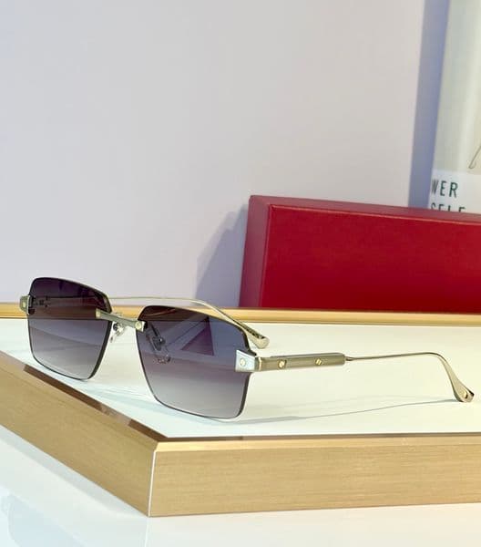 Men Rimless Sunglasses Silver Metal Frame/Grey Gradient UV Protection Anti-Reflective Coating Lenses Glasses Sun Shades in Summer Gafas de Sol