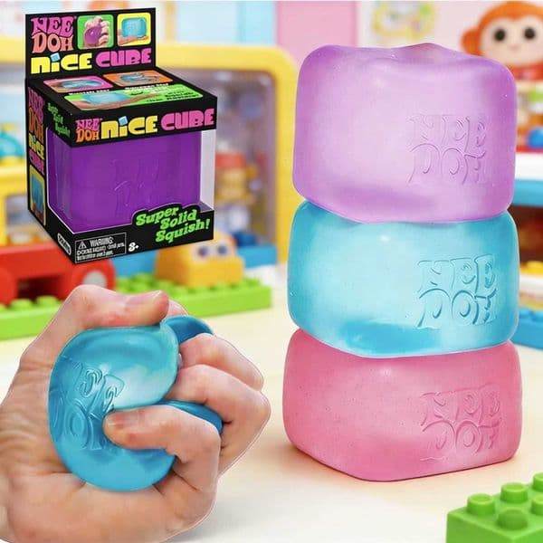 Nee doh Nice Cube Squeeze Toys Sensory Fidget Cube Stress Relief Anxiety Sensory Z260325