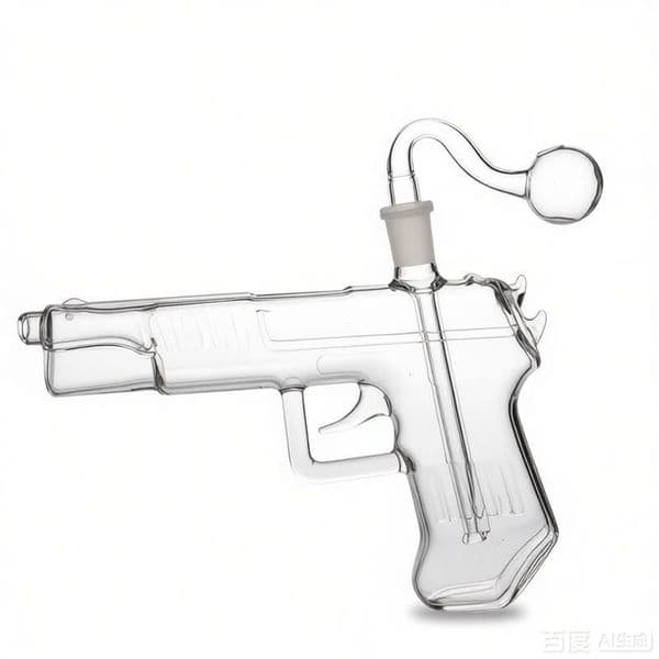 Wholesale Creative Gun Shape glass oil burner Bong pipe 14mm female Smoke Bubbler Tobacco Smoking Water Pipes bubbler heady Glass Water Bongs