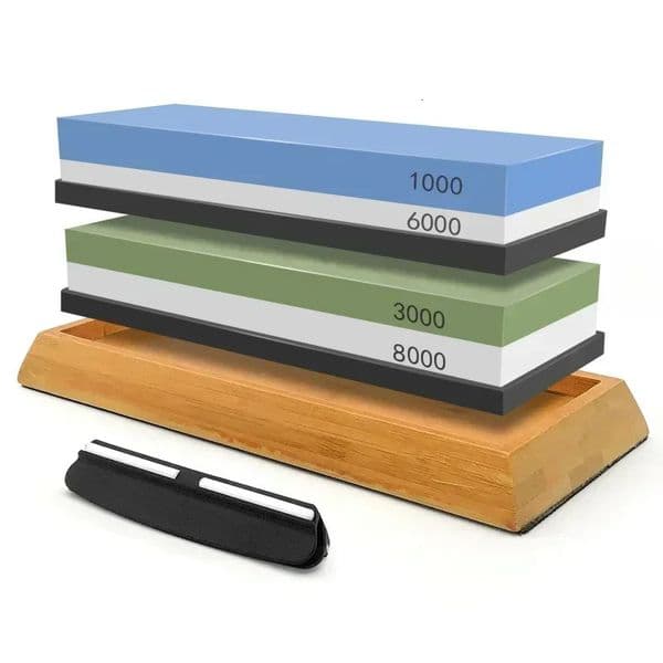 17Pcs Sharpening Stone Knife Sharpener Grit2408000 Whetstone Professional Grindstone Set Wood Base Angle guide Polishing 260325