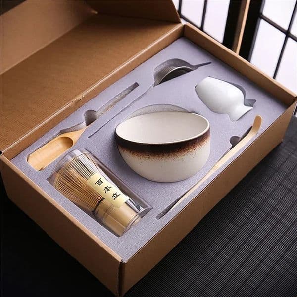 467PCS Japanese Matcha Blender Set with Bamboo Whisk Matcha Brush Teaspoon Kiln for Beverage Shop DIY Tea-Making Tools 260318BJ