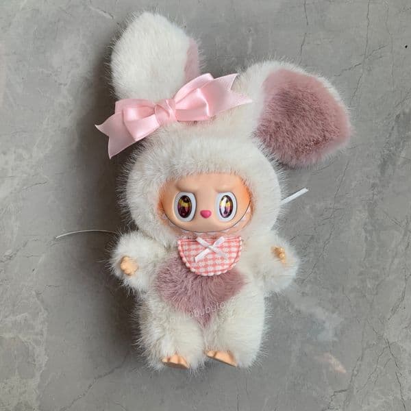 THE MONSTERS 18cm Labubu Rabbit Vinyl Plush Pendant Doll Handmade Custom Cute Bunny Figure Toy YIZHIXING
