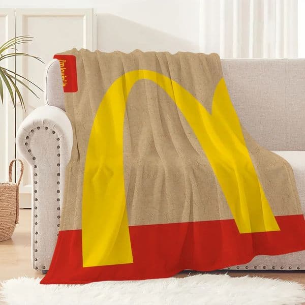 Fashion Cute MMcdonalds Funny Blanket Plush Nap Sofa rug for Living Room Office Bedroom Birthday Home Travel Kid Gifts 260325