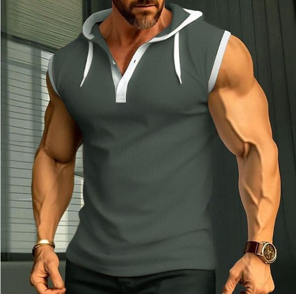 Summer New Designer Hoodie Polo Shirt Foreign Trade Designer T-shirt European And American Muscle Fitness Quick-dry Polo Breathable Men's Tank Top Vest