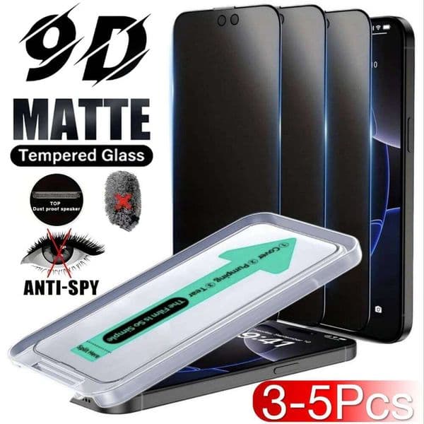3-5 piece Set Of iPhone 17 16e 16 15 14 13 12 11 Pro Max XS XR Matte Screen Protector Tempered Glass Block Frosted Anti-Spy 26L0325
