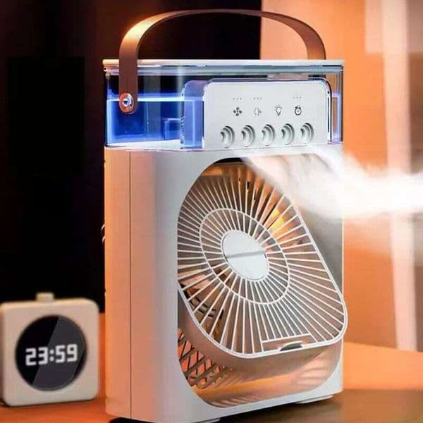 Portable 3 In 1 Fan Conditioner Household Small Cooler LED Night Lights Humidifier Air Adjustment Home Fans