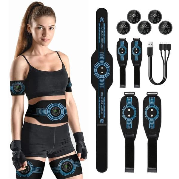 EMS Belt Massage Set Abdominal Fitness Device Intelligent Belt Full Body Muscle Stimulation Trainer USB Charging Version 260324