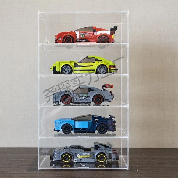 2-5 Layer Acrylic Car Model Display Case for Lego Speed Racing SeriesDisplay Box Car Transparent Scene Storage Dust Cabinet 260324