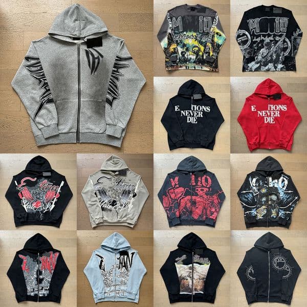 Designer Tracksuit Men Hoodie pants sweatpants sweatshirt Rhinestone Letter Zip Hoodie Baggy Sweatpants Vintage Hip Hop Washed Sweatshirt Joggers Streetwear