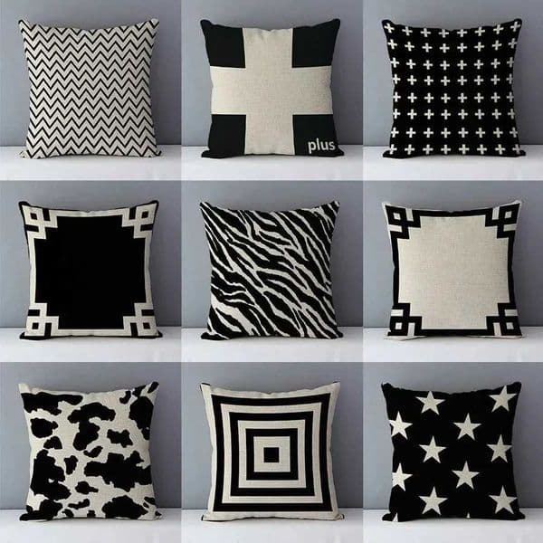 Home Decor Black and White Geometric Animal Print s Pattern Cushion Cover Suitable for Sofa Bedroom Car Cover L260524IHAF