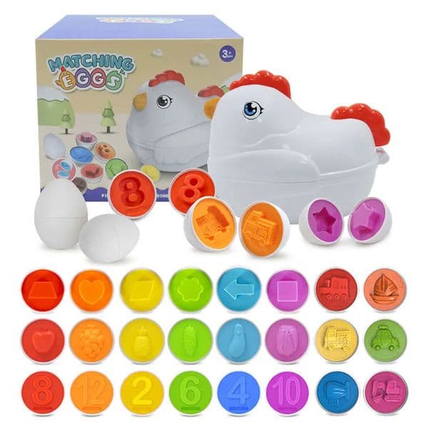 Montessori Baby Learning Children Toys Shape Matching Sorters Puzzle Game Color Learning Eggs Educational Toys For 3-6 Years Old 260324
