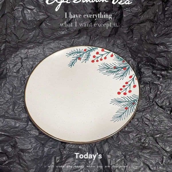 8-inch Christmas dish plate European style set Western food porcelain plate household ins high value L260527{category}