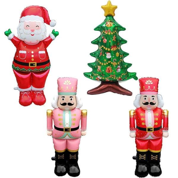 1pc 48inch Stand Pedestal Christmas Theme Santa Claus Huatou Army Tree Shape Foil Balloons Christmas Decorations Navidad 2026 S25128VVML