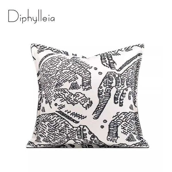 Diphylleia Italy Modern Abstract Mountain Tiger Jacquard Cushion Cover Premium Super Soft Decorative Case For Villa Hotel L26052461GZ