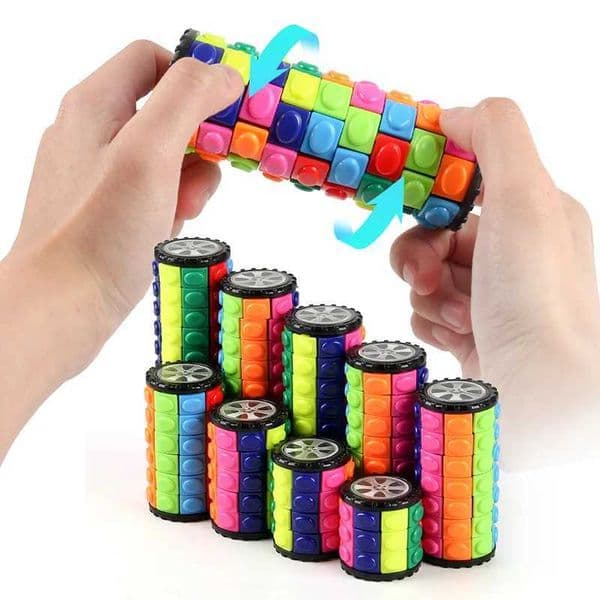 Creative 3D Rotating Slid Cube Puzzle Color Tower Decompression Novel Cube Child Puzzle Toy Parent-child Montessori Prop Gift Z260325