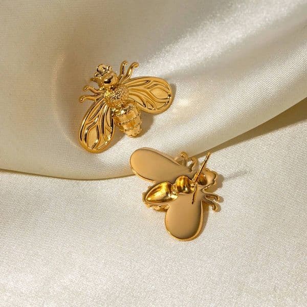 Steel Stainless Flower And Bee Earrings For Women Fun Sweet And & Cute Titanium Steel Jewelry