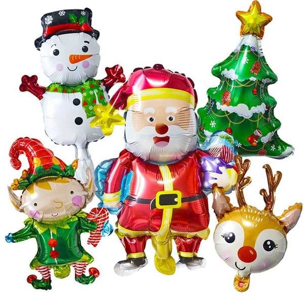 Christmas Mini Balloons Cute Cartoon Santa Claus Snowman Elk Christmas Tree Pattern Merry Christmas Party Decor s Gifts S25128