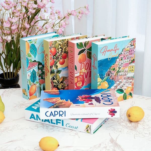 Colorful Travel Series Books For Home Decor Coffee Table Ornaments Fashion Decoration Books for Living Room Amalfi Italy 260325