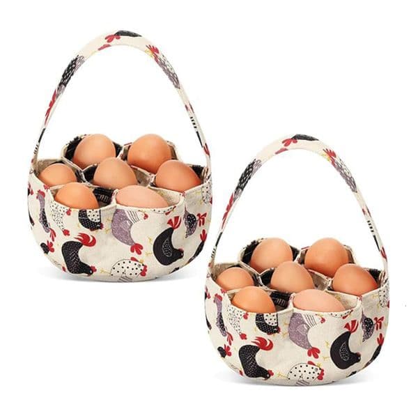7 Compartment Egg Collecting Basket Eggs Gathering Farm Cloth Canvas Holder Storage For Chicken Bag Home 260325